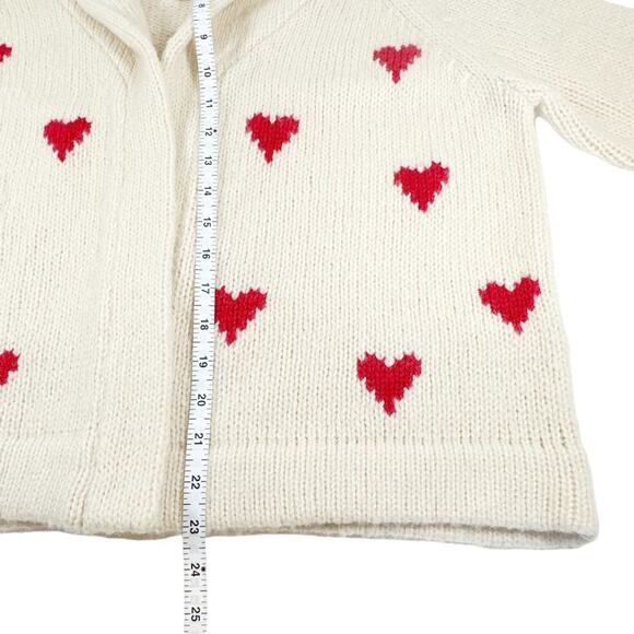 The GREAT. The Heart Lodge Cardigan. Cream & Holly Hearts Size 1|S - Picture 10 of 10